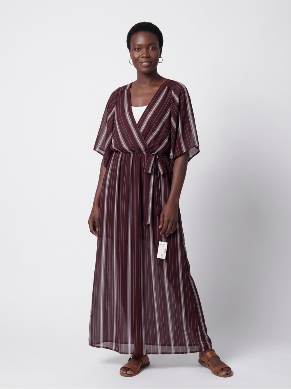 Bailey Blue Burgundy Striped Maxi Dress